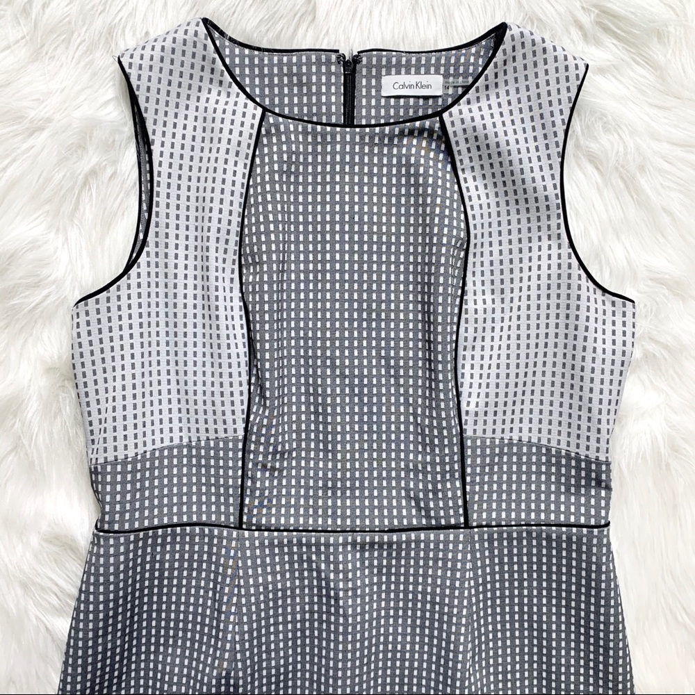 SOLD-Calvin Klein Sleeveless Colorblock Sheath Dress - Picture 5 of 9